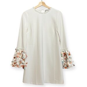 Alexis Bettina Embellished A-Line Crepe Dress